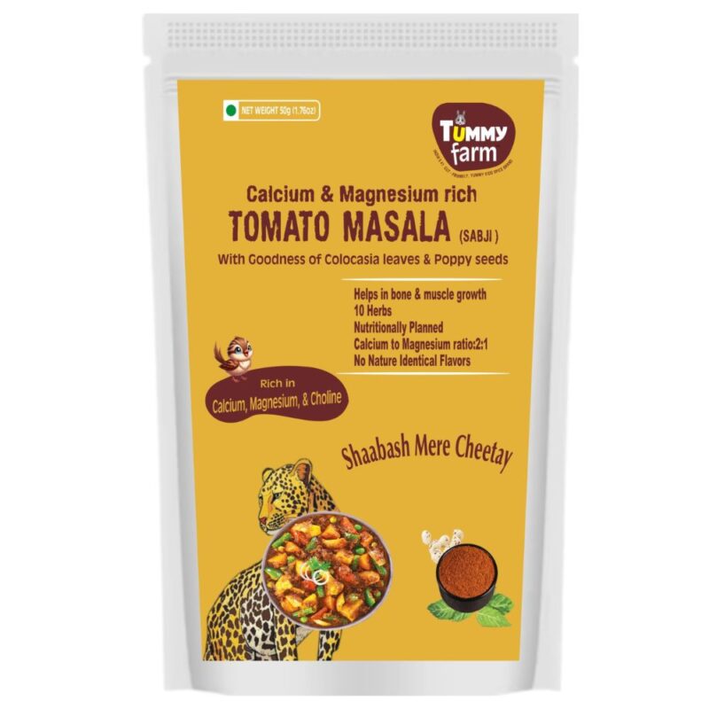 Tummy Farm Tomato Masala (Shaabash Mere Cheetay) – Calcium & Magnesium Rich Masala for Strong Bones & Muscles (50g)